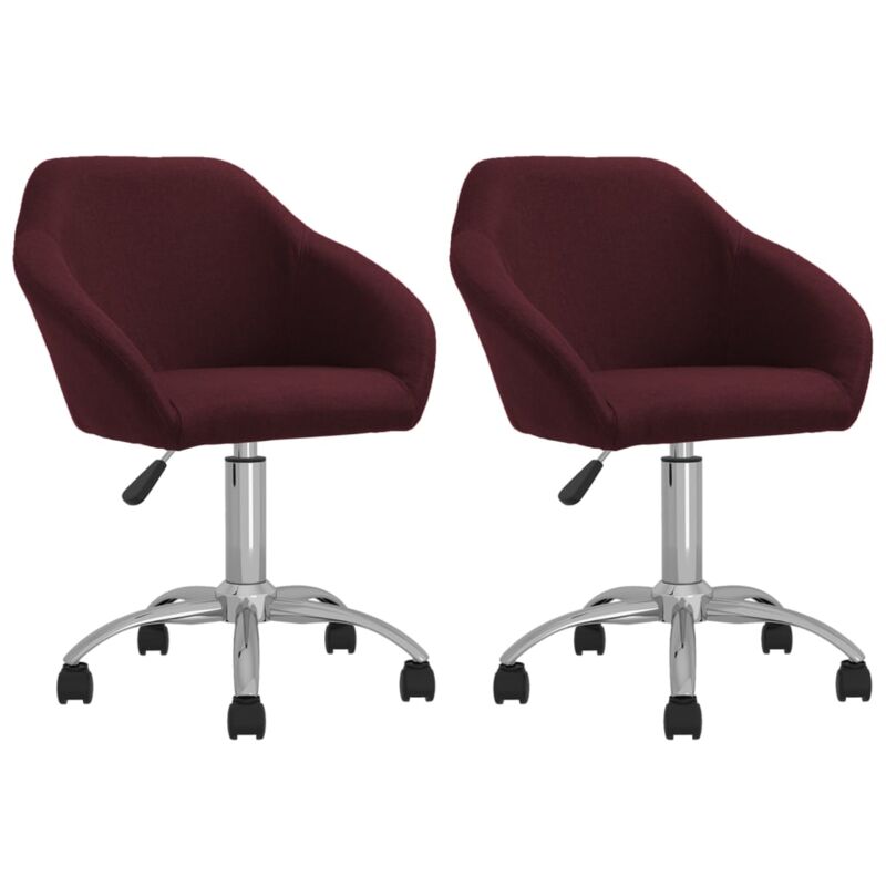 

vidaXL Sillas de comedor giratorias 2 unidades tela morada - Púrpura