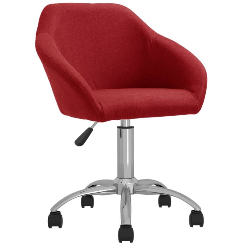 

vidaXL Silla de comedor giratoria tela color vino tinto - Rojo