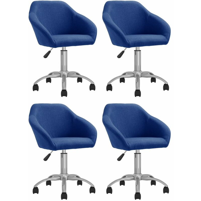 

vidaXL Sillas de comedor giratorias 4 unidades tela azul - Azul