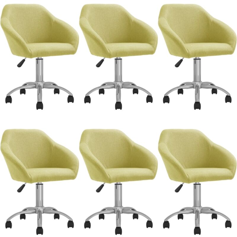 

vidaXL Sillas de comedor giratorias 6 unidades tela verde - Verde