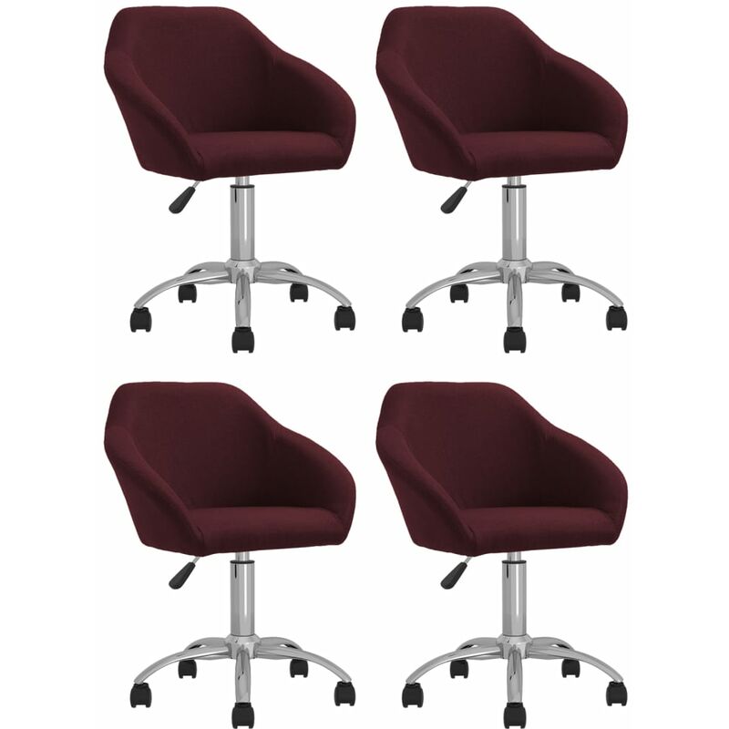 

vidaXL Sillas de comedor giratorias 4 unidades tela morada - Púrpura