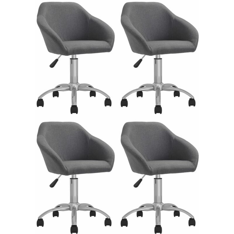 

vidaXL Sillas de comedor giratorias 4 unidades tela gris claro - Gris