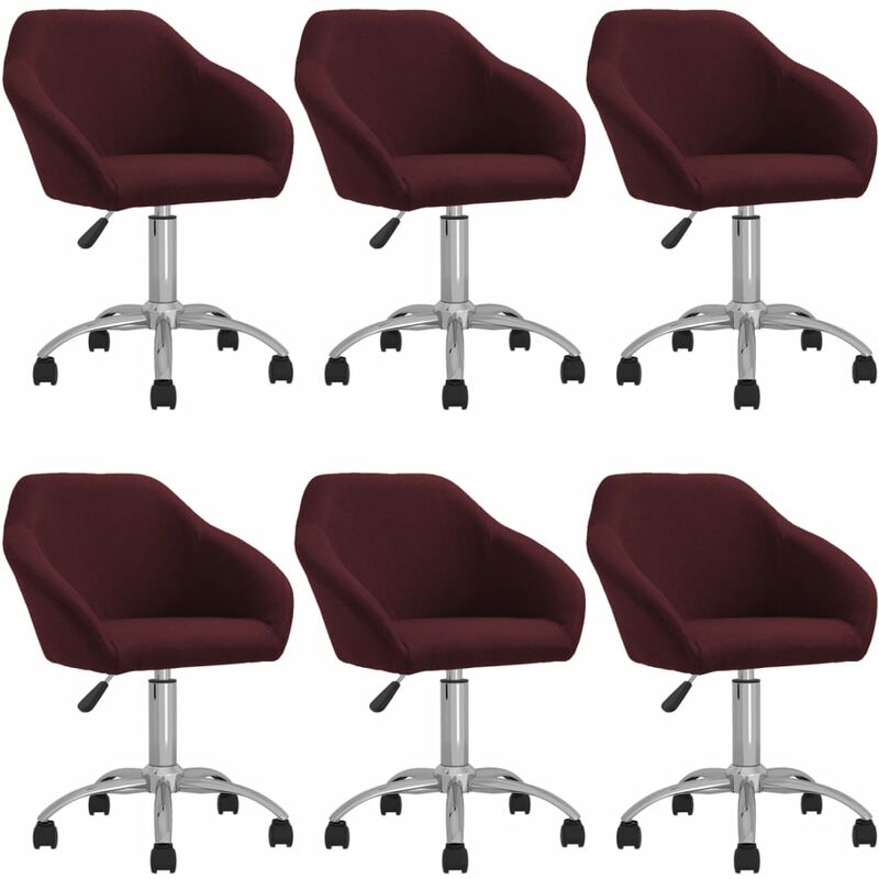 

vidaXL Sillas de comedor giratorias 6 unidades tela morada - Púrpura