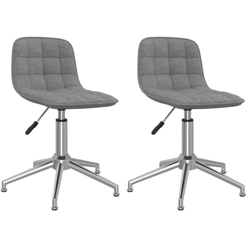 

vidaXL Sillas de comedor giratorias 2 unidades tela gris claro - Gris