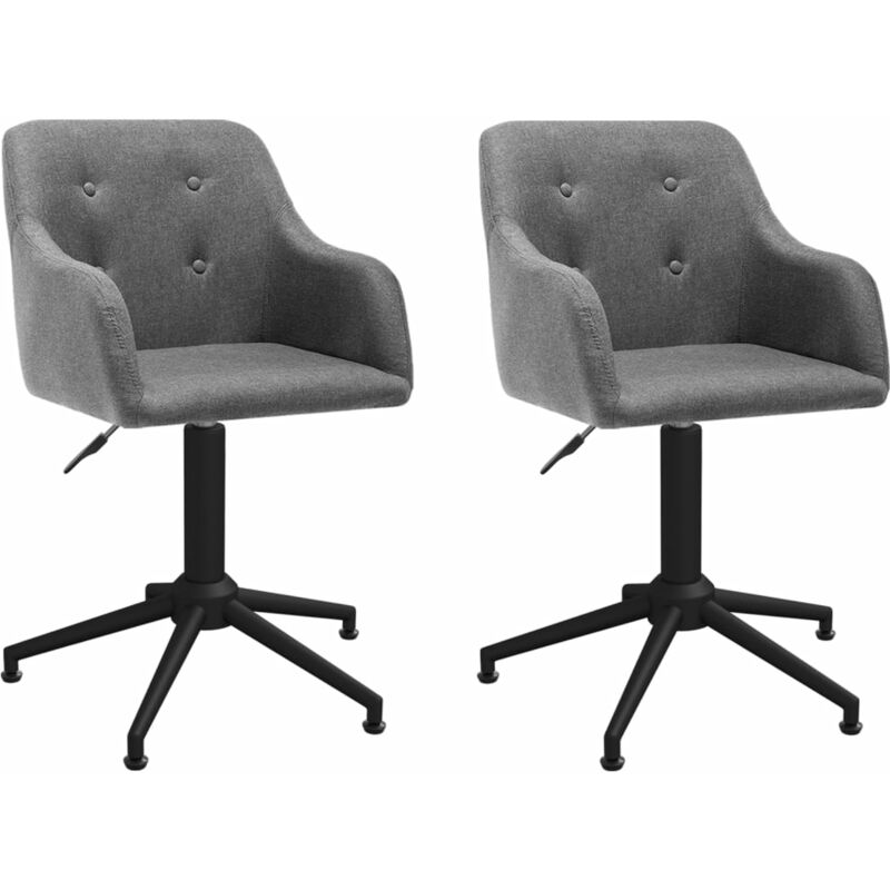 

vidaXL Sillas de comedor giratorias 2 unidades tela gris claro - Gris
