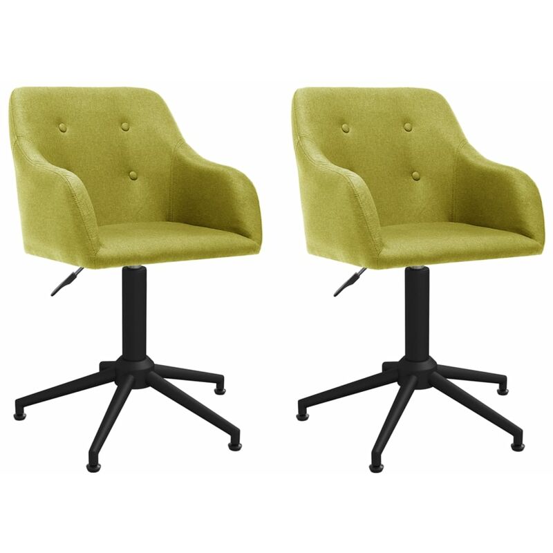 

vidaXL Sillas de comedor giratorias 2 unidades tela verde - Verde