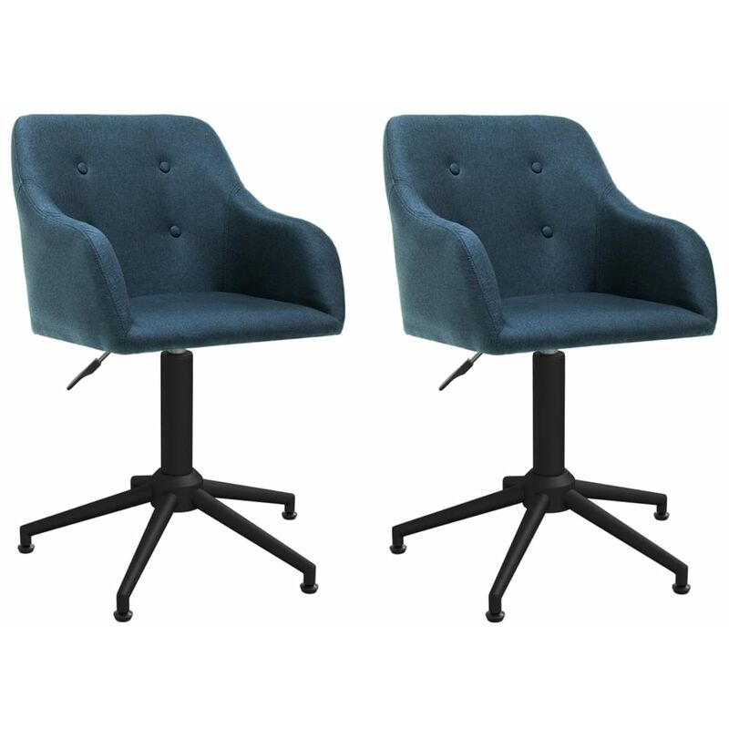 

vidaXL Sillas de comedor giratorias 2 unidades tela azul - Azul