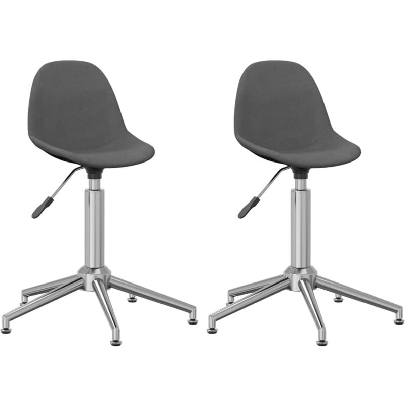 

vidaXL Sillas de comedor giratorias 2 unidades tela gris oscuro - Gris