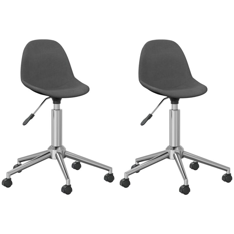 

vidaXL Sillas de comedor giratorias 2 unidades tela gris oscuro - Gris