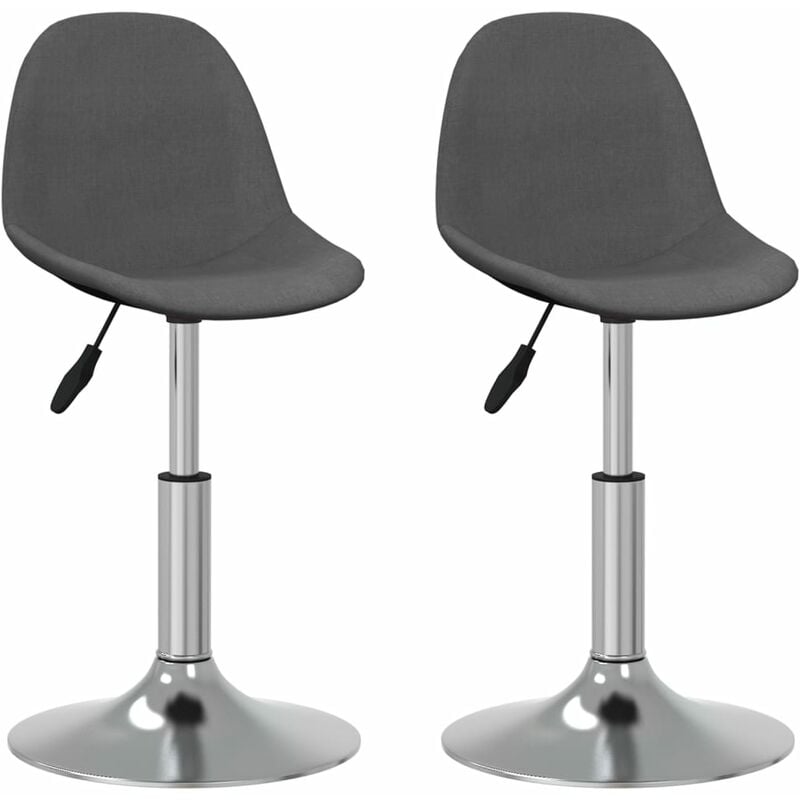 

vidaXL Sillas de comedor giratorias 2 unidades tela gris oscuro - Gris