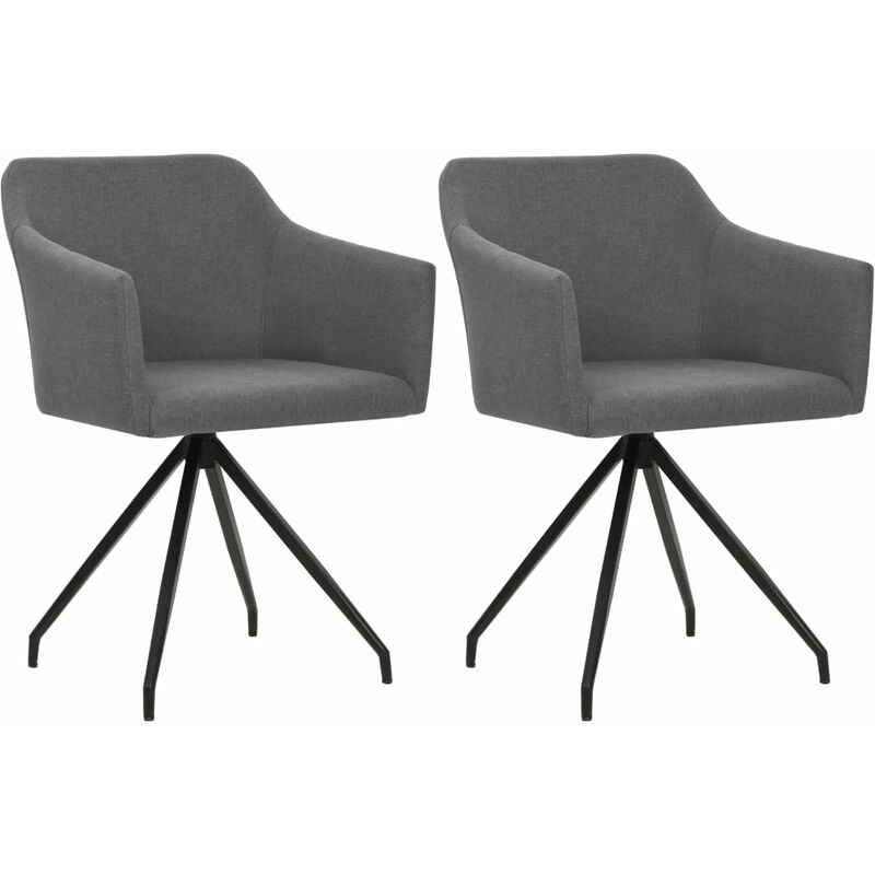 

vidaXL Sillas de comedor giratorias 2 unidades tela gris claro - Gris