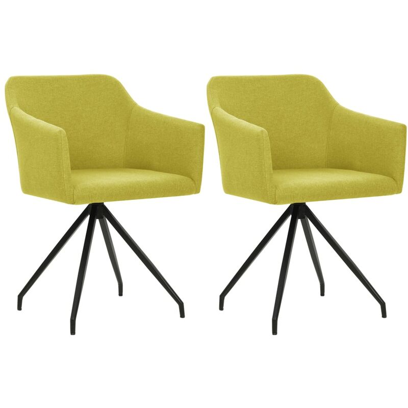 

vidaXL Sillas de comedor giratorias 2 unidades tela verde - Verde