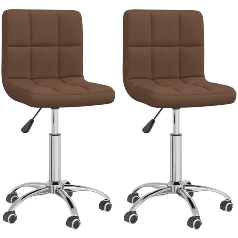 

vidaXL Sillas de comedor giratorias 2 unidades tela marrón - Marrón