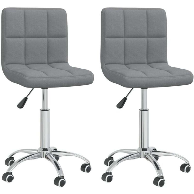 

vidaXL Sillas de comedor giratorias 2 unidades tela gris claro - Gris