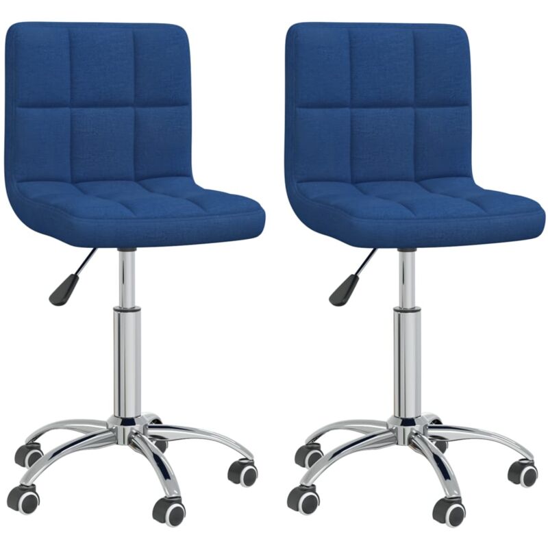 

vidaXL Sillas de comedor giratorias 2 unidades tela azul - Azul