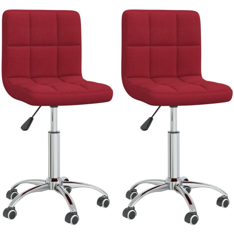 

vidaXL Sillas de comedor giratorias 2 unidades tela rojo vino tinto - Rojo