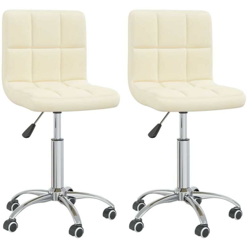 

vidaXL Sillas de comedor giratorias 2 unidades tela color crema - Crema