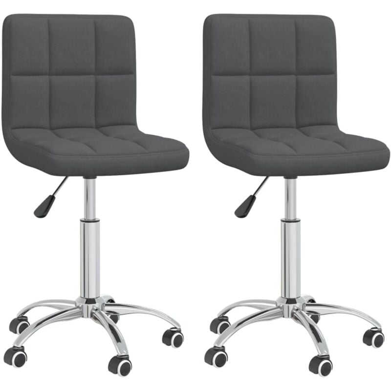 

vidaXL Sillas de comedor giratorias 2 unidades tela gris oscuro - Gris
