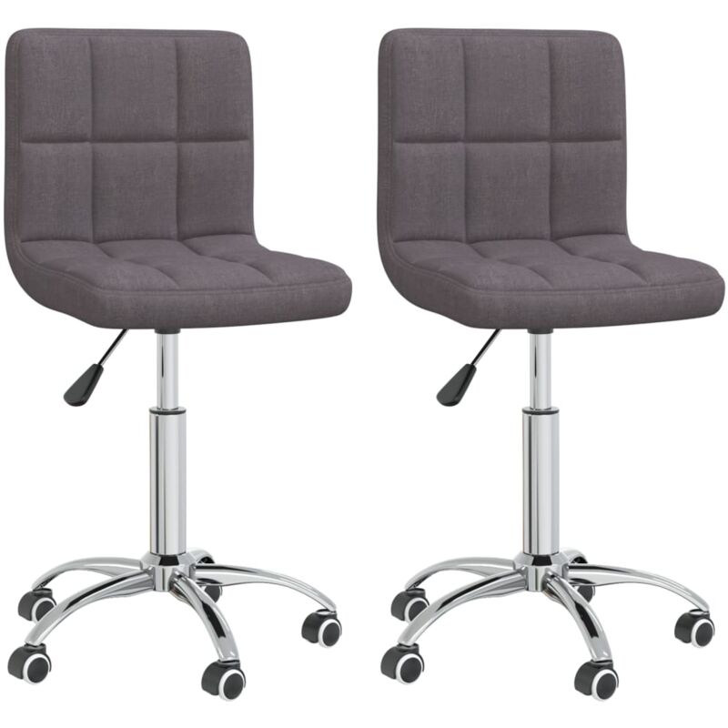 

vidaXL Sillas de comedor giratorias 2 unidades tela gris taupe - Gris Topo