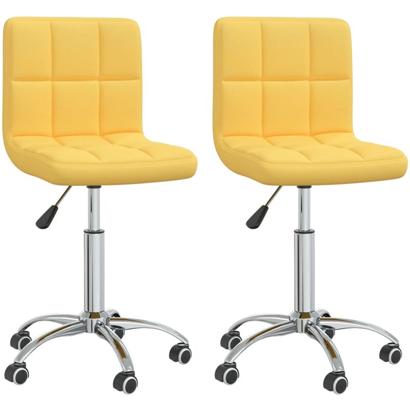

vidaXL Sillas de comedor giratorias 2 unidades tela amarillo mostaza - Amarillo
