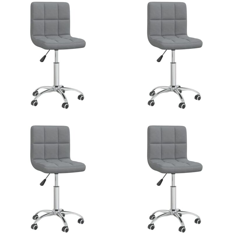 

vidaXL Sillas de comedor giratorias tela gris claro 4 unidades - Gris