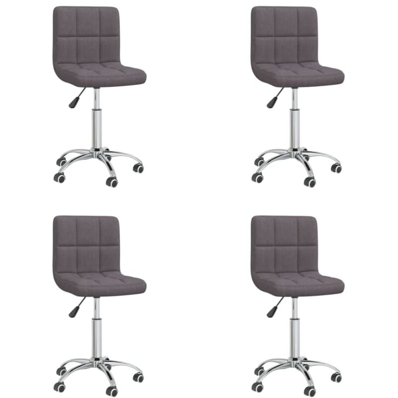 

vidaXL Sillas de comedor giratorias tela color gris taupe 4 unidades - Gris Topo