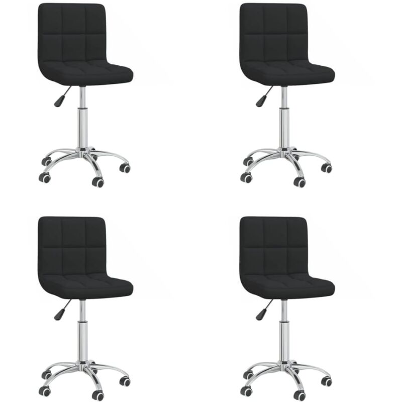 

vidaXL Sillas de comedor giratorias tela negro 4 unidades - Negro