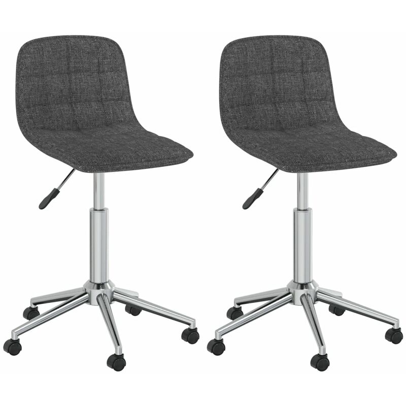 

vidaXL Sillas de comedor giratorias 2 unidades tela gris oscuro - Gris