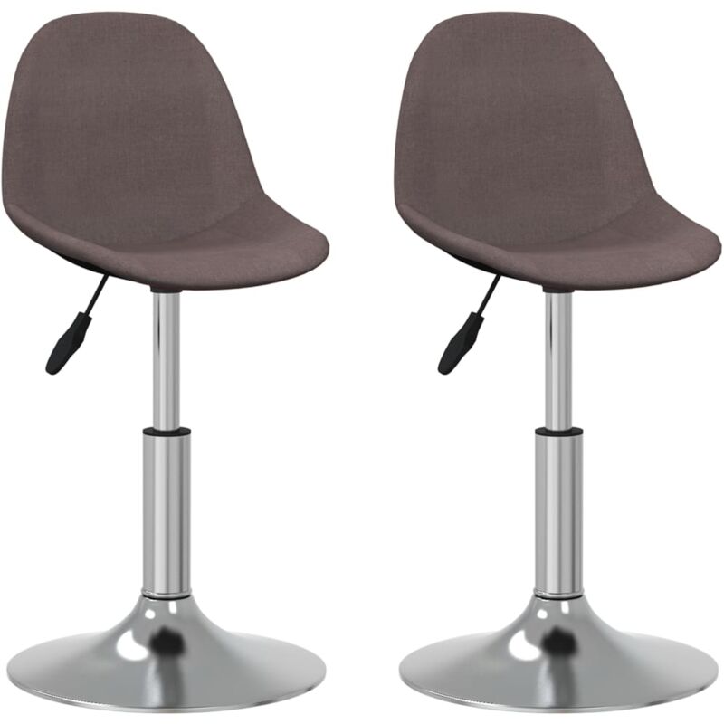 

vidaXL Sillas de comedor giratorias 2 unidades tela gris taupe - Gris Topo