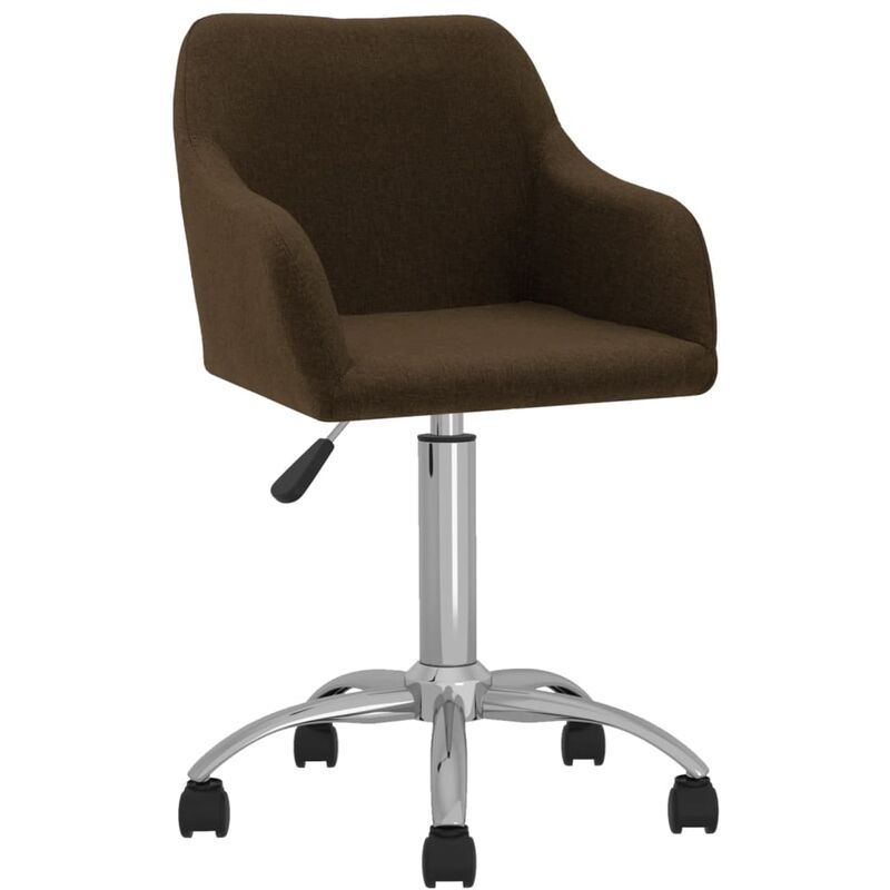 

vidaXL Silla de comedor giratoria tela marrón oscuro - Marrón