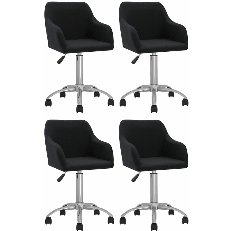 

vidaXL Sillas de comedor giratorias tela 4 uds negro - Negro