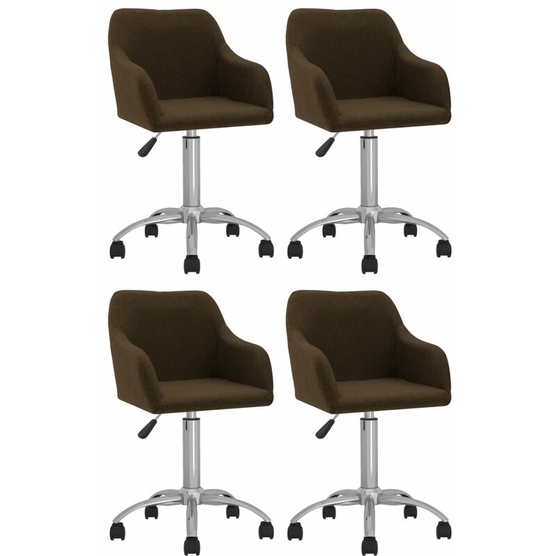 

vidaXL Sillas de comedor giratorias tela 4 uds marrón oscuro - Marrón