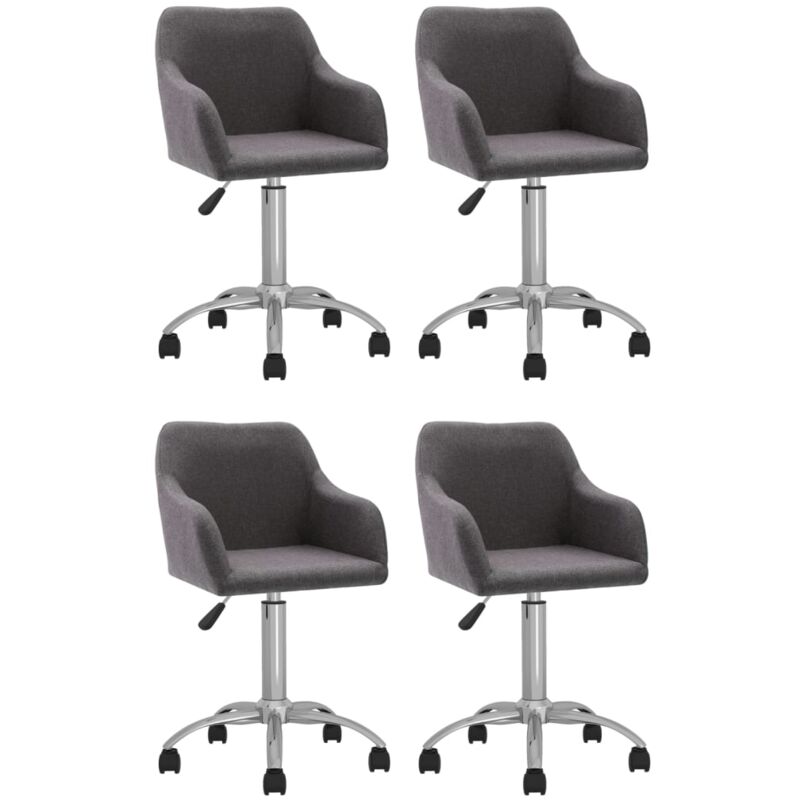 

vidaXL Sillas de comedor giratorias tela 4 uds gris taupe - Gris Topo