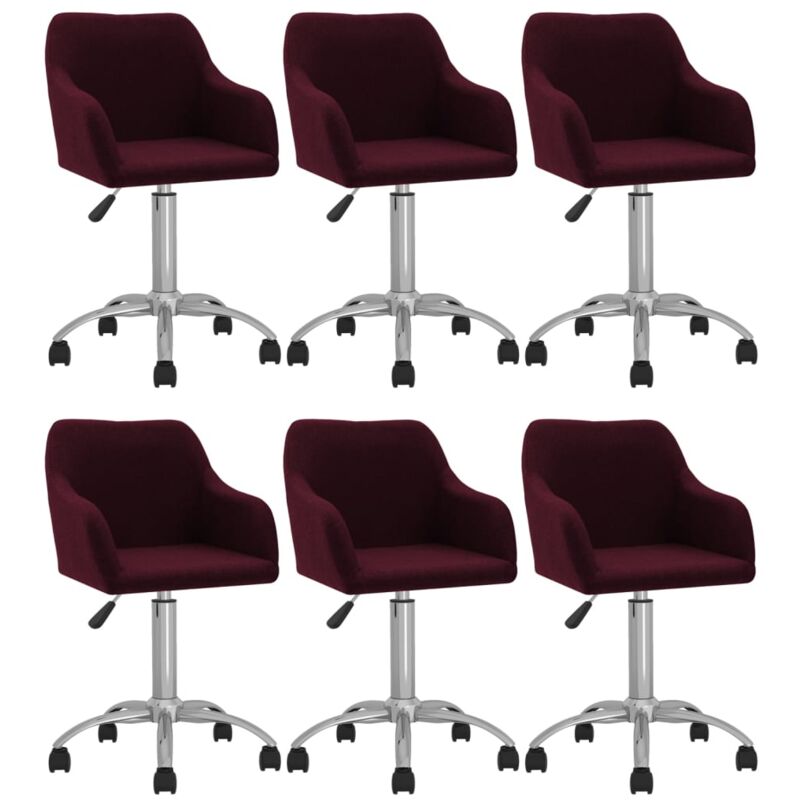 

vidaXL Sillas de comedor giratorias tela 6 uds morada - Púrpura