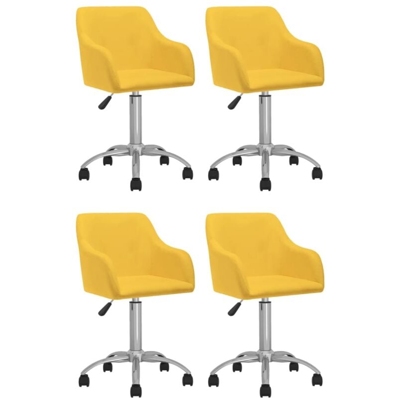 

vidaXL Sillas de comedor giratorias tela 4 uds amarillo - Amarillo