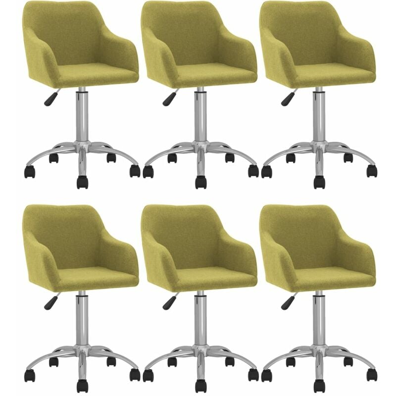 

vidaXL Sillas de comedor giratorias tela 6 uds verde - Verde