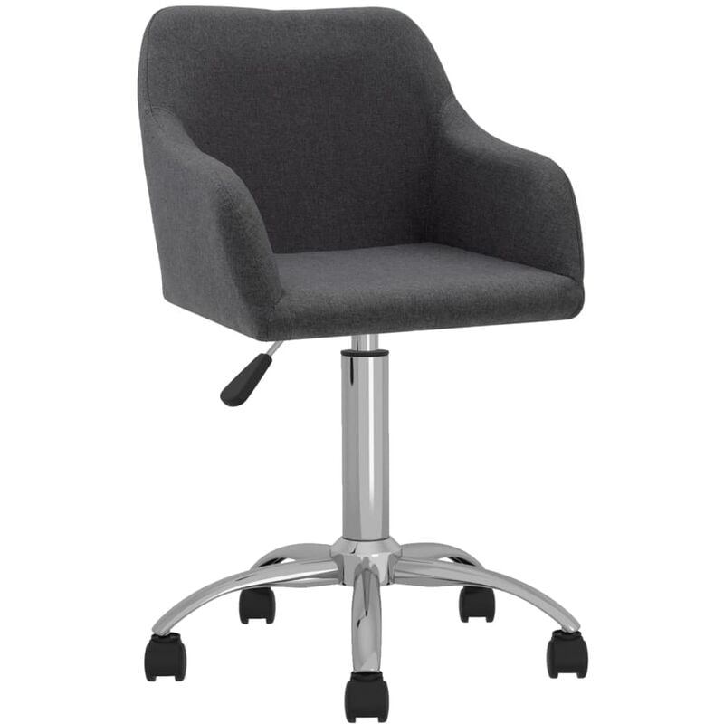 

vidaXL Silla de comedor giratoria tela gris oscuro - Gris