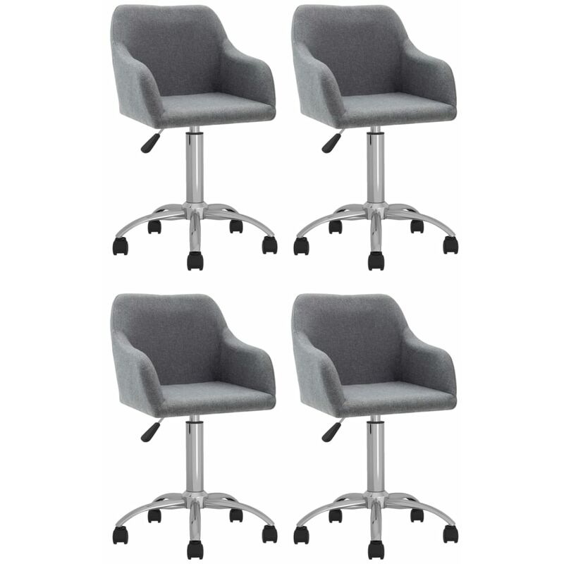 

vidaXL Sillas de comedor giratorias tela 4 uds gris clara - Gris