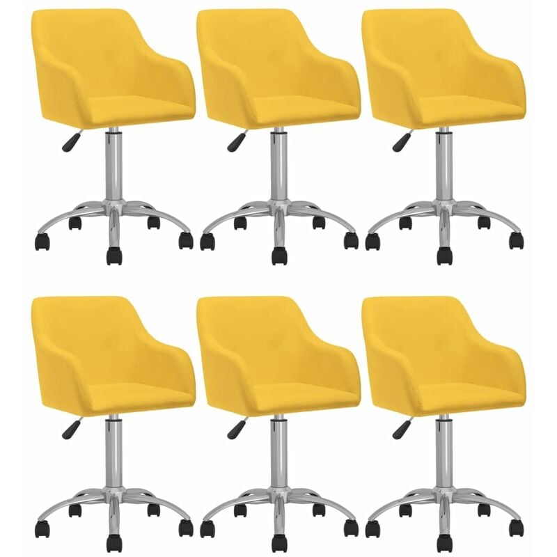 

vidaXL Sillas de comedor giratorias tela 6 uds amarillo - Amarillo