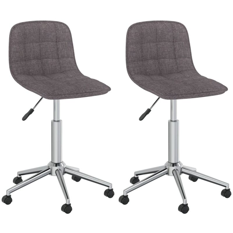 

vidaXL Sillas de comedor giratorias 2 unidades tela gris taupe - Gris Topo