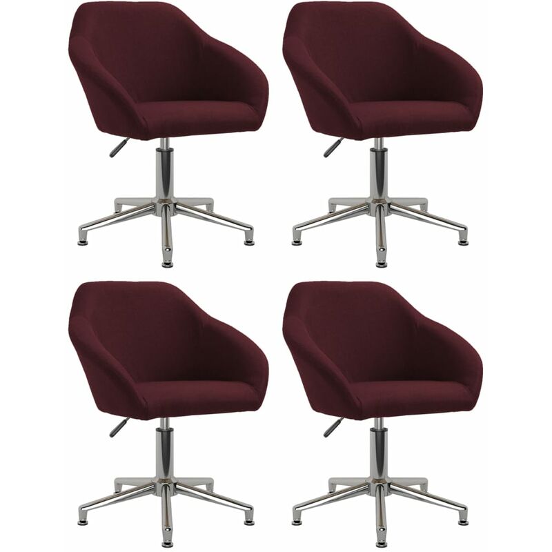 

vidaXL Sillas de comedor giratorias 4 unidades tela morada - Púrpura