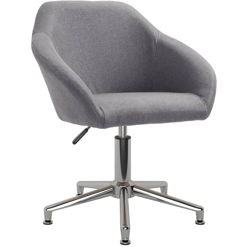 

vidaXL Silla de comedor giratoria tela gris claro - Gris