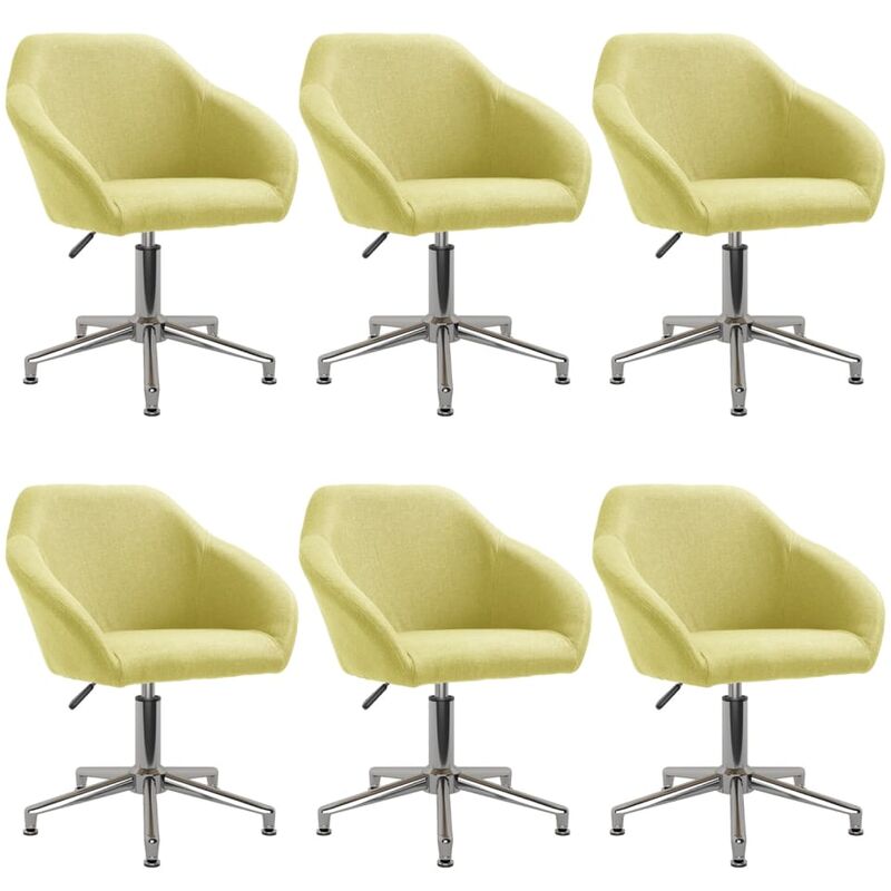 

vidaXL Sillas de comedor giratorias 6 unidades tela verde - Verde