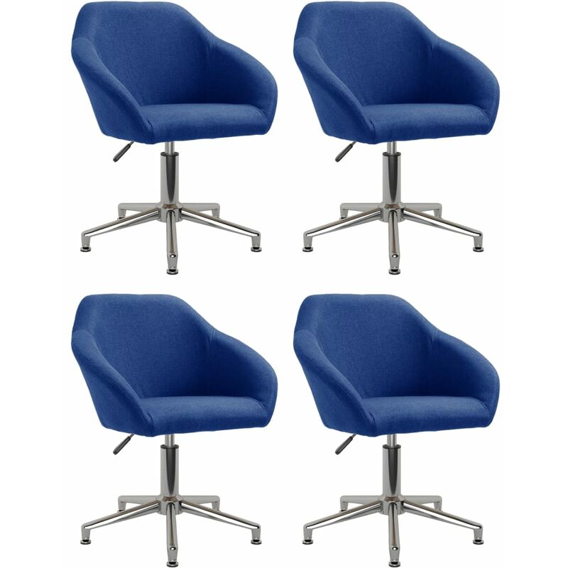 

vidaXL Sillas de comedor giratorias tela 4 unidades azul - Azul