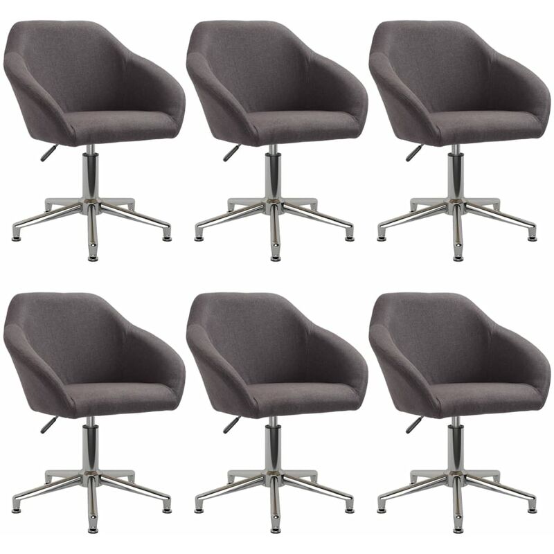 

vidaXL Sillas de comedor giratorias 6 unidades tela color gris taupe - Gris Topo