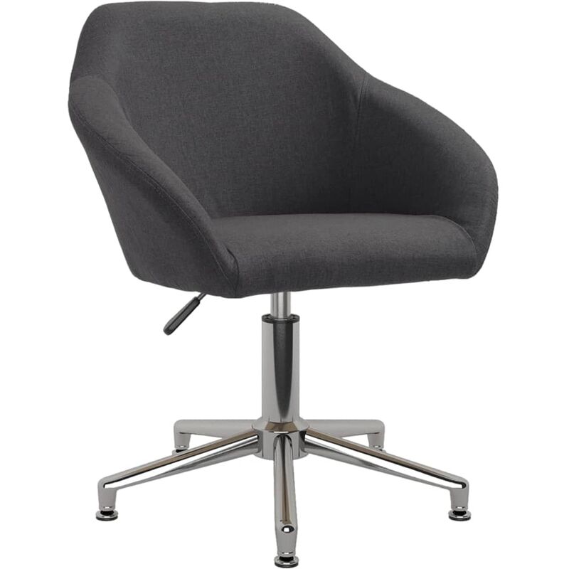

vidaXL Silla de comedor giratoria tela gris oscuro - Gris