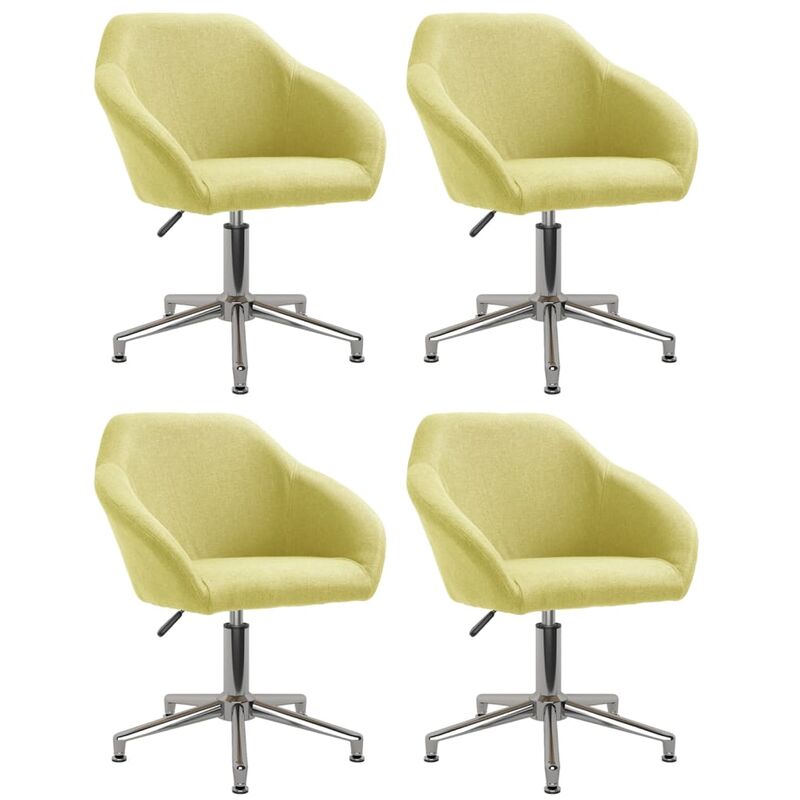 

vidaXL Sillas de comedor giratorias 4 unidades tela verde - Verde
