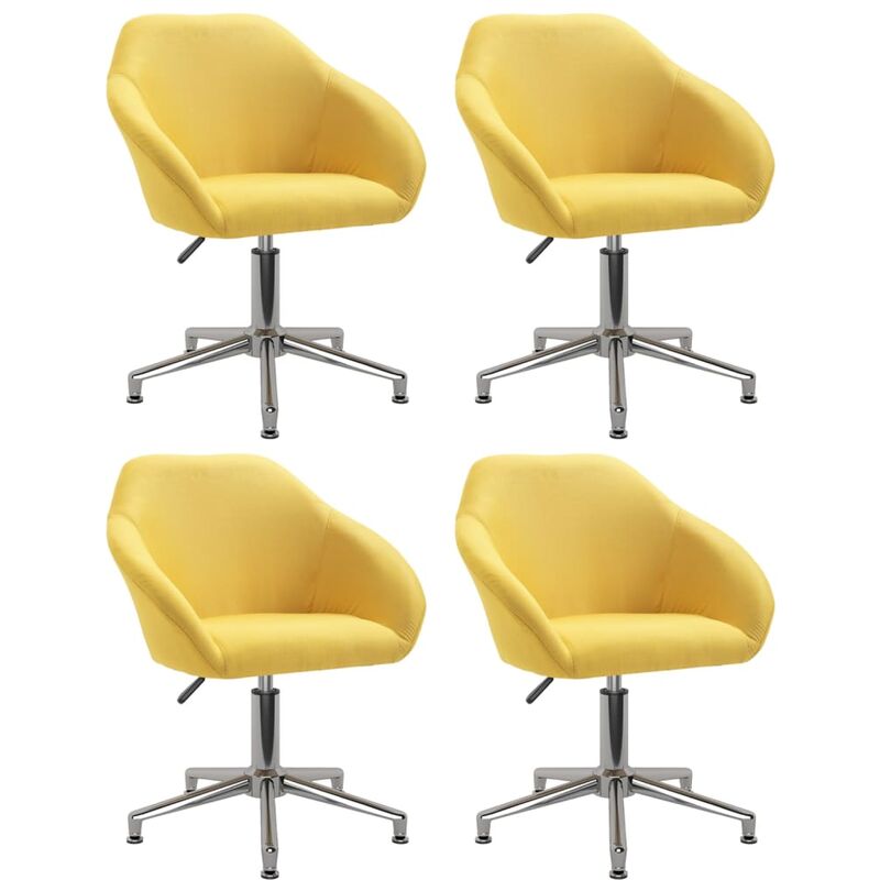 

vidaXL Sillas de comedor giratorias 4 unidades tela amarillo - Amarillo