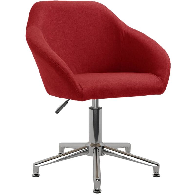

vidaXL Silla de comedor giratoria tela color vino tinto - Rojo