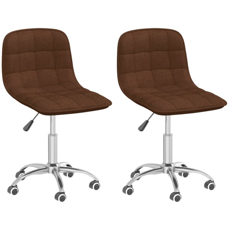 

vidaXL Sillas de comedor giratorias 2 unidades tela marrón - Marrón